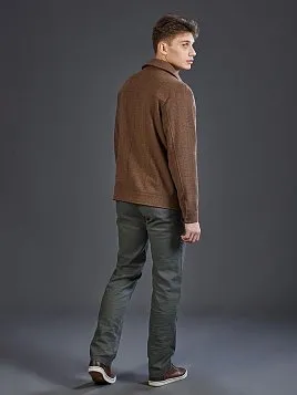 КОРИЧНЕВАЯ КУРТКА ИЗ ШЕРСТЯНОЙ ТКАНИ OW26304-JА