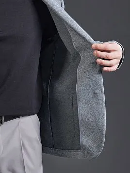 СЕРЫЙ ТРИКОТАЖНЫЙ ПИДЖАК JA26148-R