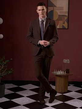 КОРИЧНЕВЫЙ МУЖСКОЙ КОСТЮМ SU26139-SL 