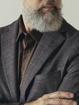 КОРИЧНЕВЫЙ ПИДЖАК ИЗ ЭЛАСТИЧНОЙ ТКАНИ JA26102-R 