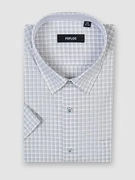 СОРОЧКА МУЖСКАЯ PEPLOS SH24095-K-R СЕРЫЙ