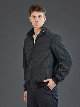 ТЕМНО-СЕРАЯ КУРТКА ИЗ ПАЛЬТОВОЙ ТКАНИ OW26301-JА