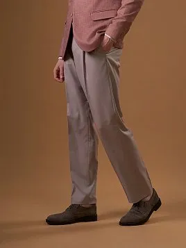 ЛЕТНИЕ БРЮКИ С ЗАЩИПАМИ TR26156-230 БЕЖЕВЫЕ