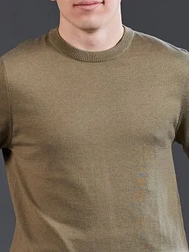 ТРИКОТАЖНАЯ РУБАШКА С ШЕРСТЬЮ И ШЕЛКОМ KN26TS048 ЗЕЛЕНАЯ