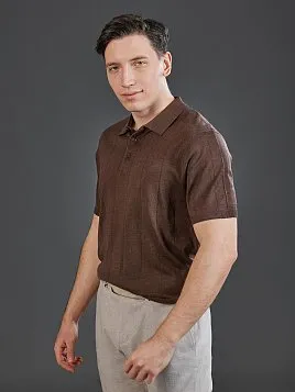 ТРИКОТАЖНАЯ РУБАШКА С ШЕРСТЬЮ KN26SH044 КОРИЧНЕВАЯ