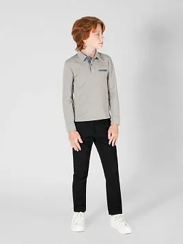 РУБАШКА-ПОЛО ДЛЯ МАЛЬЧИКА С ДЛИННЫМ РУКАВОМ MAJESTIC LEGATE TS22J08-P СЕРЫЙ