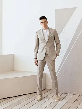 КОСТЮМ МУЖСКОЙ PEPLOS SU24126-SL БЕЖЕВЫЙ