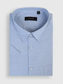 СОРОЧКА МУЖСКАЯ PEPLOS SH25056-K-C ГОЛУБОЙ