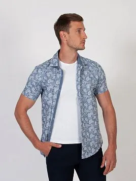 СОРОЧКА МУЖСКАЯ MAJESTIC LEGATE SH20131-К-R СИНИЙ