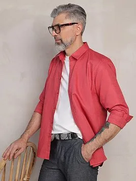 СОРОЧКА МУЖСКАЯ PEPLOS SH25223-R ОРАНЖЕВЫЙ