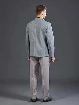 СЕРЫЙ ТРИКОТАЖНЫЙ ПИДЖАК JA26148-R