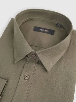 СОРОЧКА МУЖСКАЯ PEPLOS SH25194-R ЗЕЛЕНЫЙ