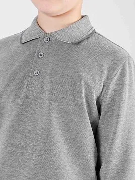 РУБАШКА-ПОЛО С ДЛИННЫМ РУКАВОМ ПОДРОСТКОВАЯ PEPLOS TS24T017-P СЕРЫЙ