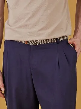 ЛЕТНИЕ БРЮКИ ИЗ ТЕНСЕЛА TR26162-236 ТЕМНО-СИНИЕ