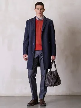 МУЖСКОЕ ПАЛЬТО OW26204-CT ТЕМНО-СИНЕЕ