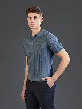 ТРИКОТАЖНАЯ РУБАШКА KN26SH050 СИНЯЯ