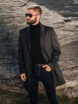 ПАЛЬТО МУЖСКОЕ PEPLOS OW2307-CT СЕРЫЙ