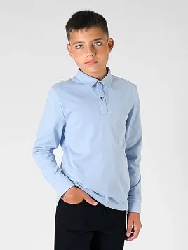 РУБАШКА-ПОЛО С ДЛИННЫМ РУКАВОМ ДЛЯ МАЛЬЧИКА MAJESTIC LEGATE TS23J12-P ГОЛУБОЙ