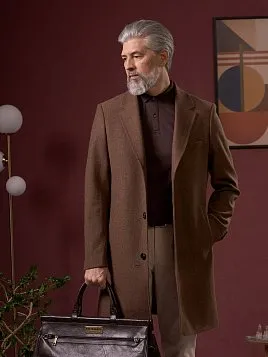 РЫЖЕЕ ПАЛЬТО С СОДЕРЖАНИЕМ ШЕРСТИ OW26216-CT