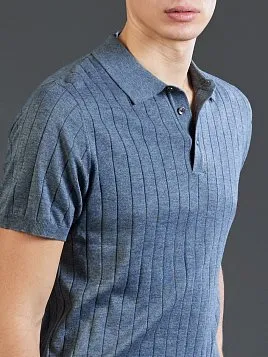 ТРИКОТАЖНАЯ РУБАШКА KN26SH050 СИНЯЯ