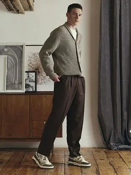 МУЖСКИЕ БРЮКИ С ЗАЩИПАМИ TR26134-230 КОРИЧНЕВЫЕ