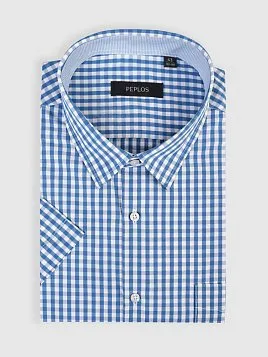 СОРОЧКА МУЖСКАЯ PEPLOS SH25136-K-R ТЕМНО-СИНИЙ