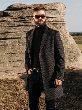 ПАЛЬТО МУЖСКОЕ PEPLOS OW2307-CT СЕРЫЙ