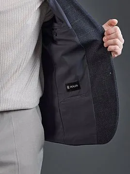 ТЕМНО-СИНИЙ ТРИКОТАЖНЫЙ ПИДЖАК PEPLOS JA26150-R 