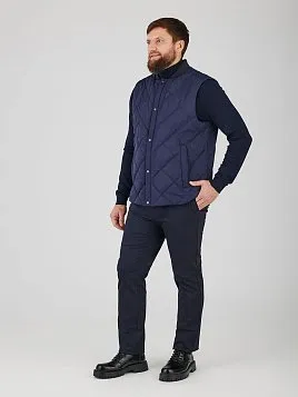 СТЕГАНЫЙ УТЕПЛЕННЫЙ ЖИЛЕТ OW2623-V СИНИЙ