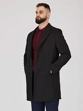 ЧЕРНОЕ ПАЛЬТО С СОДЕРЖАНИЕМ ШЕРСТИ OW26211-LR