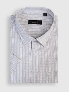 СОРОЧКА МУЖСКАЯ PEPLOS SH25086-K-R СЕРЫЙ