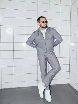 БОМБЕР МУЖСКОЙ PEPLOS JA24120-B СВЕТЛО-СЕРЫЙ