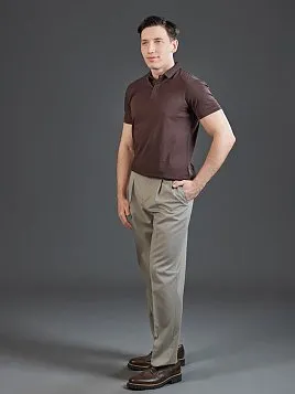 ЛЕТНИЕ БРЮКИ С ЗАЩИПАМИ TR26154-230 БЕЖЕВЫЕ