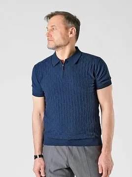 ТРИКОТАЖНАЯ РУБАШКА МУЖСКАЯ PEPLOS KN23SH012 СИНИЙ