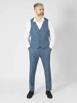 КОСТЮМ МУЖСКОЙ PEPLOS SU22049-SL ГОЛУБОЙ (ЖИЛЕТ ОТДЕЛЬНО)