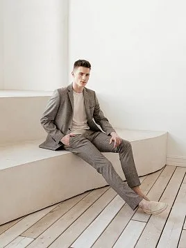 КОСТЮМ МУЖСКОЙ PEPLOS SU24137-SL БЕЖЕВЫЙ