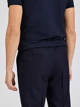 БРЮКИ НА РЕЗИНКЕ В ПОЯСЕ СО ШНУРКОМ TR26163-298 ТЕМНО-СИНИЕ