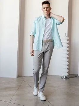 БРЮКИ МУЖСКИЕ PEPLOS P2409-SL СВЕТЛО-СЕРЫЙ