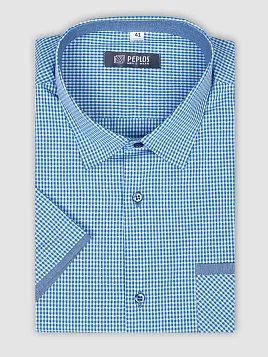 СОРОЧКА МУЖСКАЯ PEPLOS SH19242-K-R БИРЮЗОВЫЙ