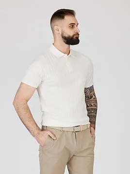 БЕЛАЯ ТРИКОТАЖНАЯ РУБАШКА KN26SH051-LR