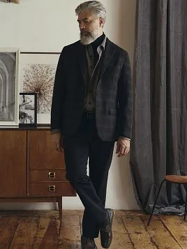 ШЕРСТЯНОЙ КОРИЧНЕВЫЙ ПИДЖАК JA26111-С