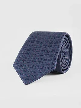 ГАЛСТУК МУЖСКОЙ PEPLOS ТЕМНО-СИНИЙ. МИКРОДИЗАЙН (400/130)