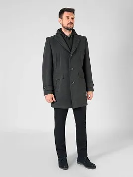ПАЛЬТО МУЖСКОЕ PEPLOS OW2407-CT ТЕМНО-СЕРЫЙ