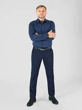 СОРОЧКА МУЖСКАЯ MAJESTIC LEGATE SH23139-SL ТЕМНО-СИНИЙ (ТРИКОТАЖНАЯ)