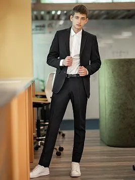 КОСТЮМ ПОДРОСТКОВЫЙ PEPLOS SU23T014-SL ЧЁРНЫЙ