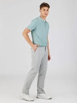 БРЮКИ ИЗ ХЛОПКА СО ЛЬНОМ P2622-R СВЕТЛО-СЕРЫЕ