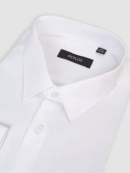 СОРОЧКА МУЖСКАЯ PEPLOS SHB001-R БЕЛЫЙ В ПОЛУПРИЛЕГАЮЩЕМ СИЛУЭТЕ