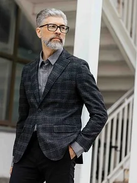 ПИДЖАК МУЖСКОЙ PEPLOS JA25117-R ТЕМНО-СЕРЫЙ