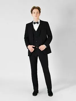 КОСТЮМ МУЖСКОЙ PEPLOS SU23099-SL ЧЁРНЫЙ (ЖИЛЕТ ОТДЕЛЬНО)