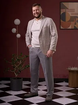 ЛЕТНИЕ БРЮКИ С ЗАЩИПАМИ TR26157-230 СВЕТЛО-СЕРЫЕ